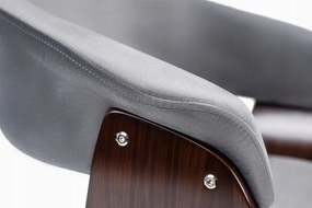 Szék szürke/dió színben, bársony kárpittal. GARY