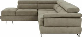 Ülőgarnitúra tárolóhellyel, világosbarna melír, szövet, balos, BUTON R