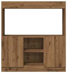 kézműves tölgy színű szerelt fa magasszekrény 92 x 33 x 100 cm