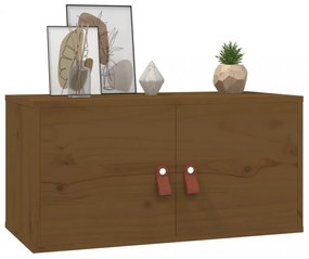 2 db mézbarna tömör fenyőfa faliszekrény 60 x 30 x 30 cm
