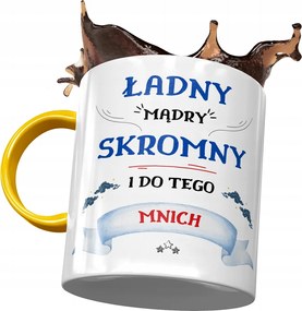 Sárga Bögre Szerzetesnek Szép Okos Szerény Szerzetes Nyomtatott Fotóval