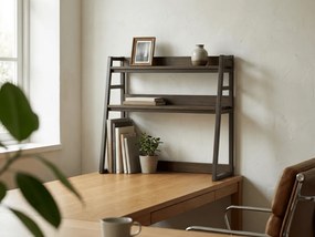 Asztali polc VERTEX 90x95 cm, fekete / dió dekoráció