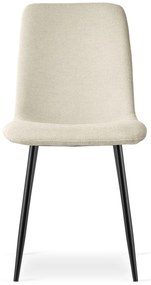 Étkező szett 1 + 4, CITY asztal 110x75 cm artisan tölgy + krémszínű RIFT étkezőszék fekete lábakkal