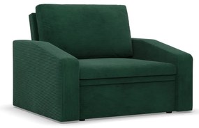 Vertico fekvőfotel, 90 cm széles, kordbársony, zöld