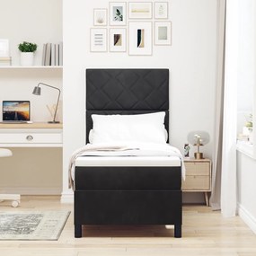 Boxspring ágy matraccal és LED-del Fekete 80x200 cm Bársonyos