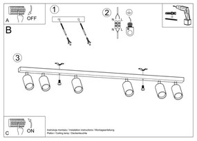 Sollux SL.1043 - Spotlámpa BERG 6xGU10/40W/230V
