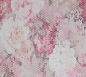 Vinyl tapéta flizelin mosható rózsaszín virágok pixelek a nappaliba