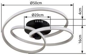 Globo 67183-40N - LED Felületre szerelhető csillár GLYXAR LED/40W/230V króm/fekete