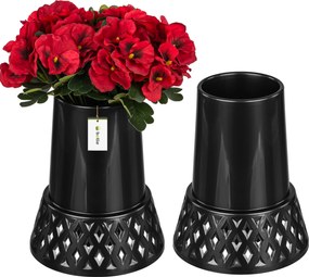 2 x Flakon váza Grafit temetői áttört kúp 25x20 cm kompozíció