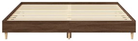 barna tölgyszínű szerelt fa ágykeret matrac nélkül 200 x 200 cm
