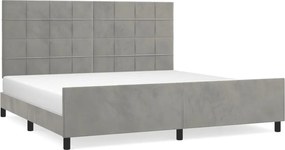 vidaXL világosszürke bársony ágykeret matrac nélkül 200 x 200 cm