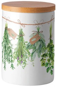 Fresh Herbs porcelán konyhai tároló szilikon zárógyűrűvel közepes