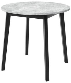 Asztal Edmond 112Fekete, Szürke márvány, 77cm, Hosszabbíthatóság, Laminált forgácslap, Fa