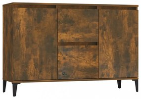 füstös tölgy színű szerelt fa tálalószekrény 104 x 35 x 70 cm