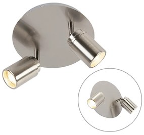 Modern fürdőszoba spotlámpa acél 2-lámpás IP44 - Ducha