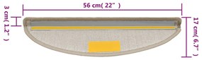 15 darab szürkésbarna lépcsőszőnyeg 56 x 17 x 3 cm