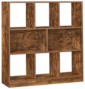 Könyvespolc nyitott kockákkal 97,5 x 100 x 30 cm rusztikus barna
