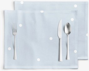 Goldea pamut reggeliző alátét - égszínkék pöttyös - 2db 30 x 40 cm