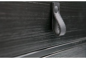 Zola fekete fiókos éjjeliszekrény ajtóval - WOOOD