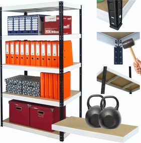 Tárolószekrény fém állvány Helios 180x120x30cm 5Px275kg Tartós Pl