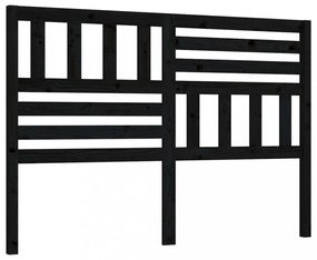 fekete tömör fenyőfa ágy fejtámla 146 x 4 x 100 cm