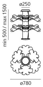 Artemide 1628110APP - LED Dimmelhető csillár zsinóron CHLOROPHILIA LED/44W/230V 3000K
