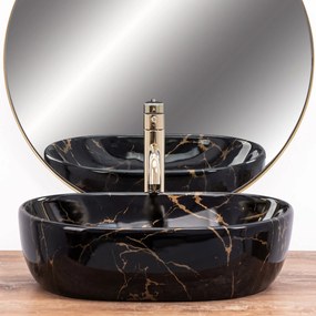 Pultos Mosdó Rea Amelia Black Marble Shiny
