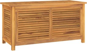 vidaXL tömör tíkfa kerti tárolóláda zsákkal 114 x 50 x 58 cm