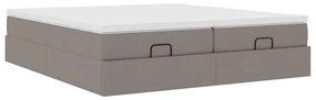 oszmán ágykeret matracokkal Taupe 180x200cm szövet