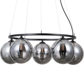 Italux modern függeszték molite matt fekete füstös itxpnd-1098-5r-bk