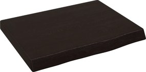 vidaXL sötétbarna kezelt tömör fa fürdőszobai pult 40x30x(2-4) cm
