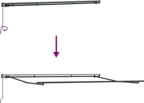 Burgundi vörös kézzel kihúzható napellenző 500 x 300 cm