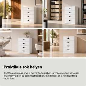 Fém kartotékszekrény, fehér, 900x1320x600 mm: SARA XL V4