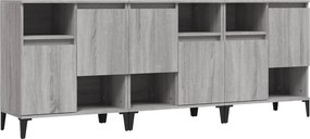 vidaXL 3 db szürke sonoma színű szerelt fa tálalószekrény 60x35x70 cm