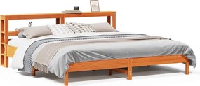 vidaXL viaszbarna tömör fenyőfa ágy matrac nélkül 200 x 200 cm