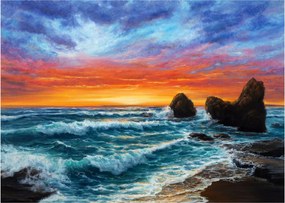 Kép - naplemente (üvegen) (70x50 cm)