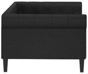 fekete műbőr kanapéágy 90 x 200 cm