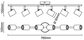 Brilliant - KERRY irányítható spotlámpa 6xE27/40W/230V fekete/bambusz