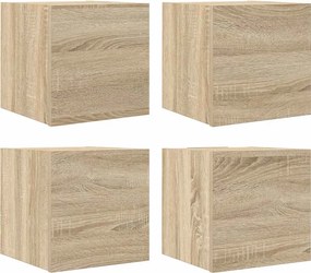 vidaXL 4 db sonoma tölgy falra szerelhető TV-szekrény 30,5x30x30 cm