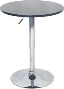 Bárasztal, magasság állítással, króm/ fekete, átmérő 60 cm, BRANY 2 NEW