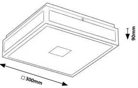 Rabalux 75031 - LED fürdőszobai mennyezeti lámpatest ZOYA LED/18W/230V IP44 fekete
