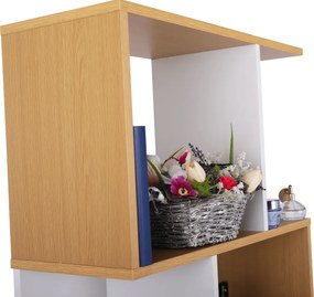 Könyvespolc, tűnyalábos fenyő/fehér, ERDEM NEW TYP 3