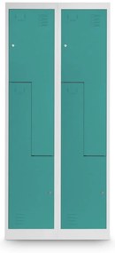 Fém szekrény Z, 80 x 50 x 180 cm, hengerzár, zöld - RAL 6033