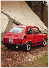 Poszterek 50x70 Piros kisautó Fiat 126p