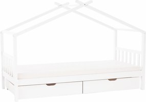 Ágy 2 konténerrál, fehér, ELISIA