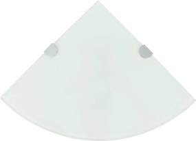 vidaXL 2 db fehér üveg sarokpolc krómtartóval 35 x 35 cm