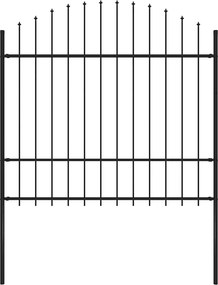 vidaXL fekete acélkerítés lándzsás tetejű 170 x 175 cm