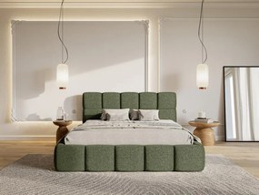 Franciaágy 160 cm Cirsten 160B (ágyráccsal) (oliva). 1099510
