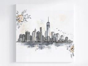 Vászonkép Canvas Város Panoráma New York Manhattan Vázlat 80x80