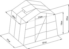 G21 GZ 48 üvegház – 251 x 191 cm, horganyzott